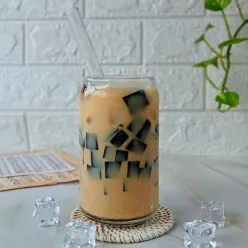 Grass Jelly Roasted Milk Tea