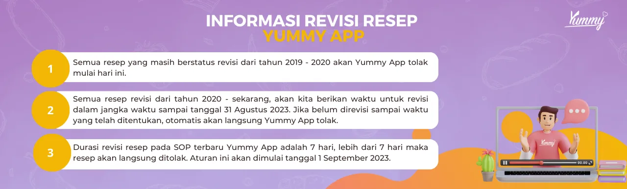 Informasi Revisi Resep Yummy App