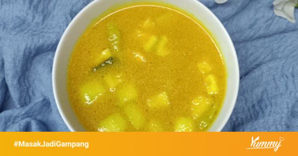 Proses memasak lodeh santan labu kuning