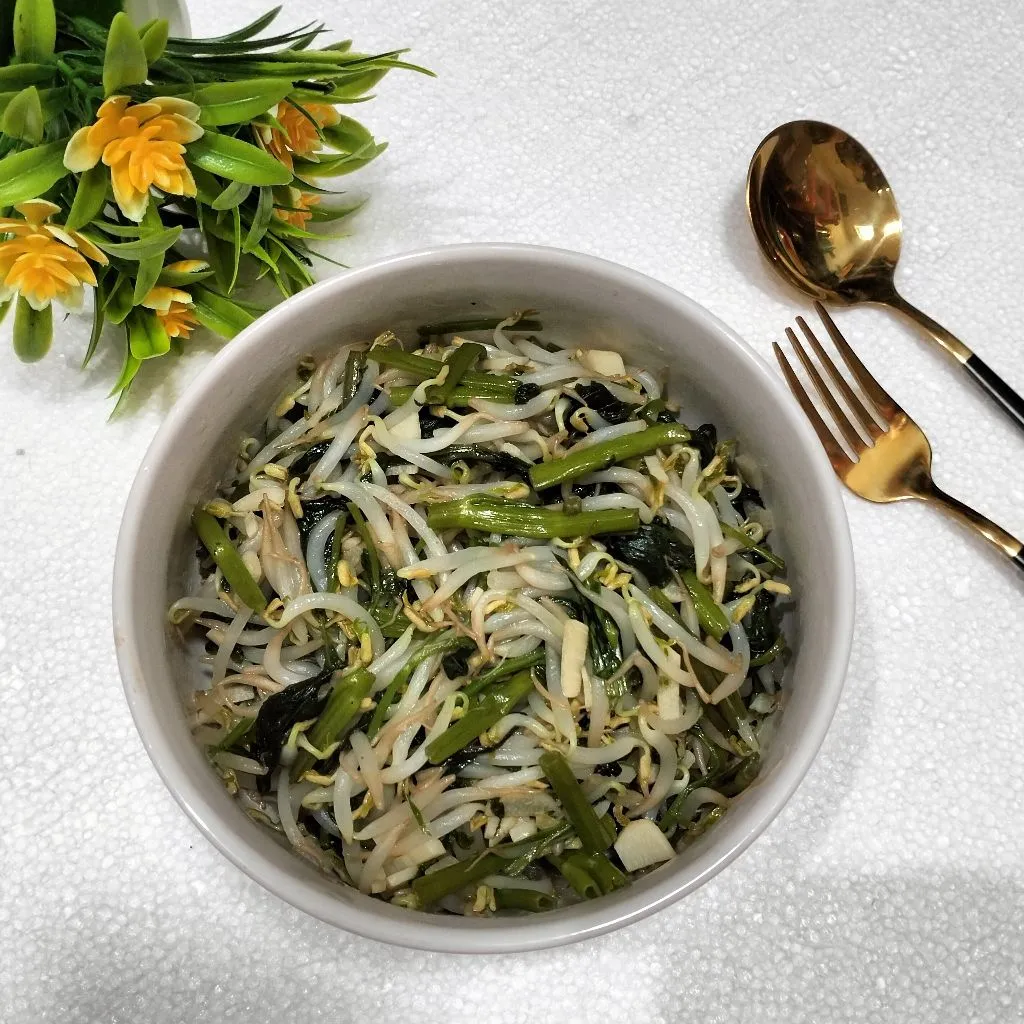 Tauge Tumis Kangkung