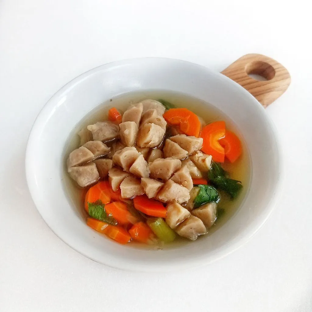 Sup Wortel Buncis Bakso Kaldu Udang