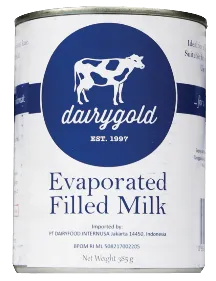 Susu evaporasi dairygold kaleng