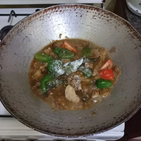 Beri creamer fiber dan masak hingga matang.