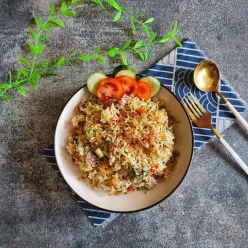 Nasi Goreng Teri Bakso Pedas