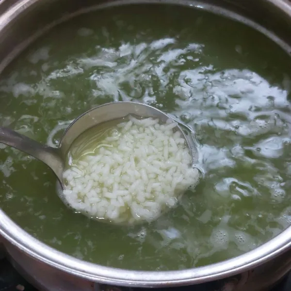 Masak seperti memasak nasi hingga memgembang.