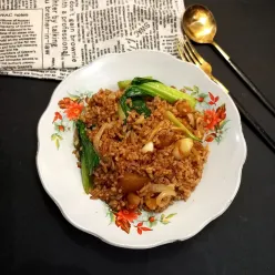 Nasi Merah Goreng Kikil Sapi