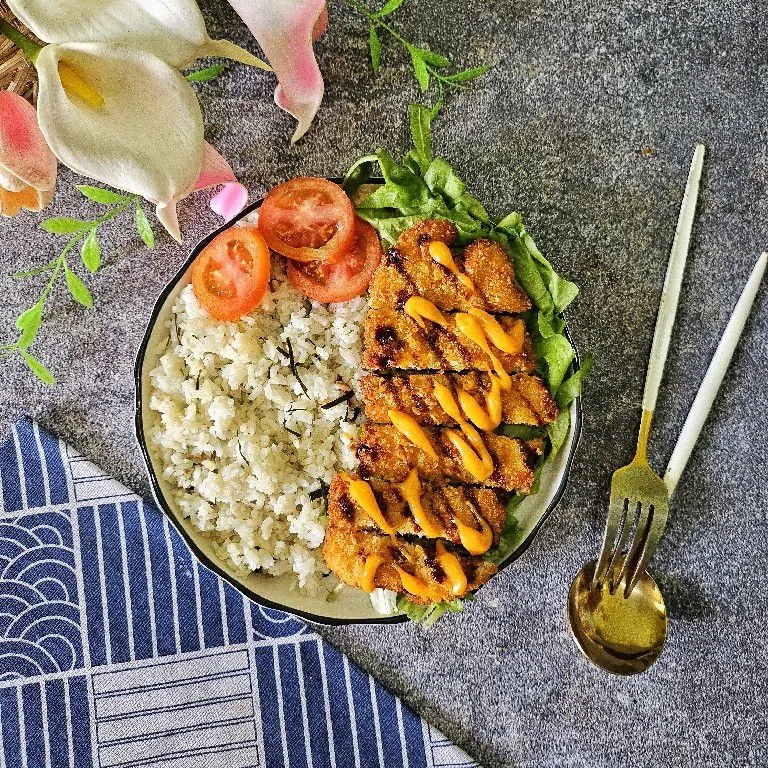 Nasi Daun Jeruk Chicken Katsu