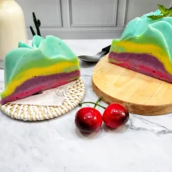 Puding Roti Tawar Pelangi
