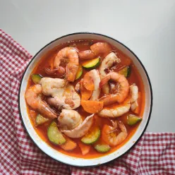 Cumi Udang Saus Padang