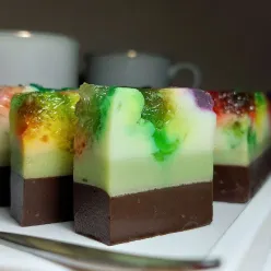 Puding Pelangi Matcha Coklat