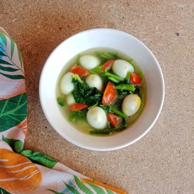 Sayur Bayam Telur Puyuh