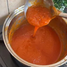 Masak lagi sampai air menyusut dan mengental.