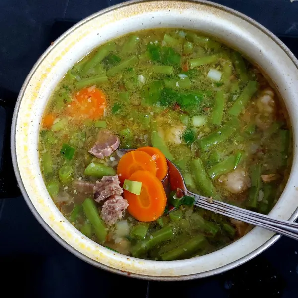 Masak hingga semua bahan matang, dan siap disajikan.