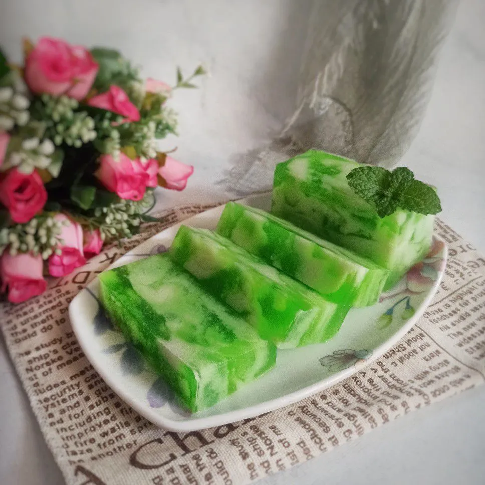 Puding Santan Pandan Motif Marmer