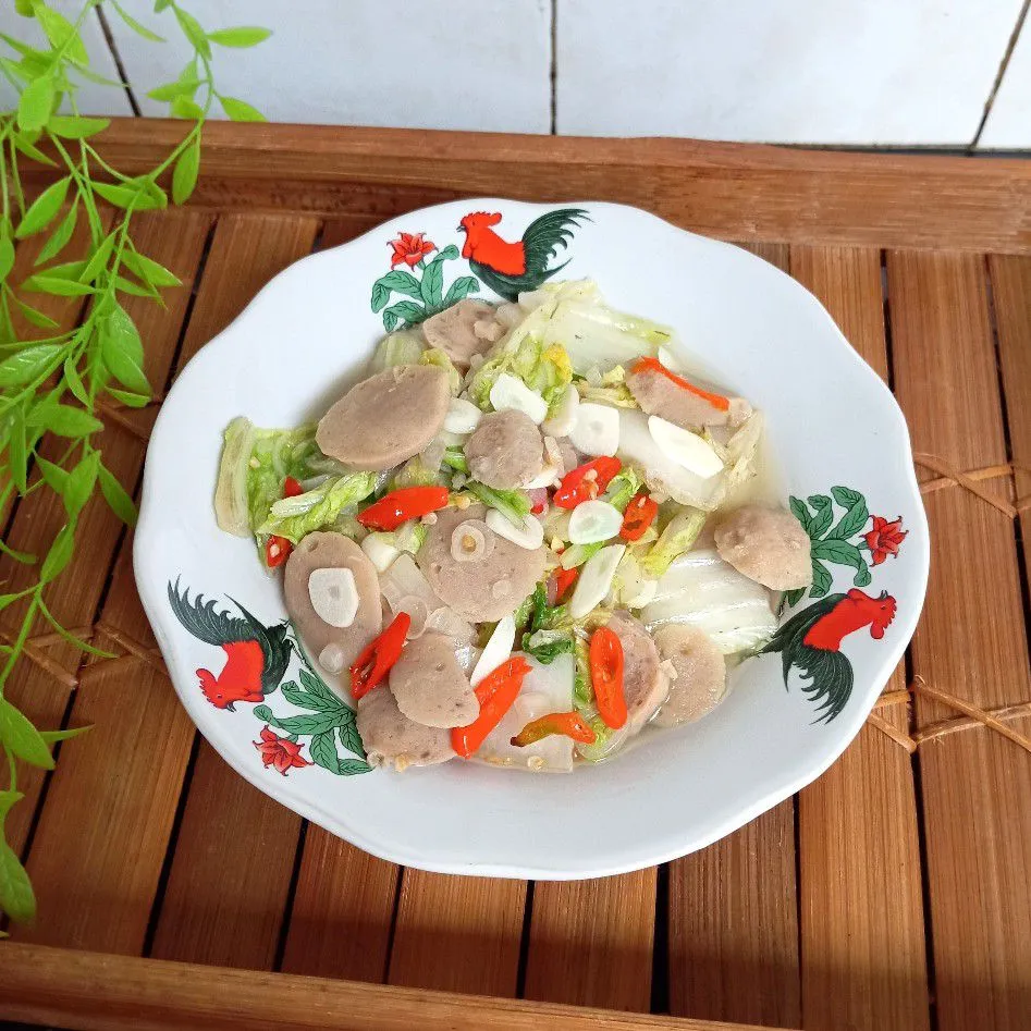 Tumis Sawi Putih Bakso