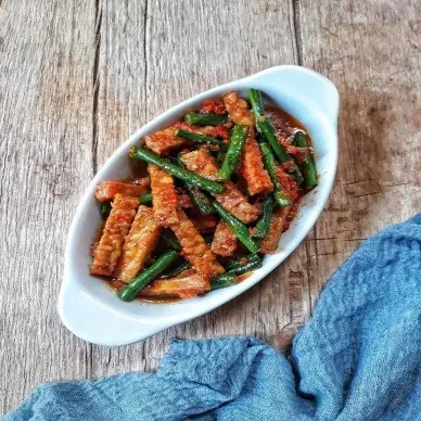 oseng tempe kacang panjang