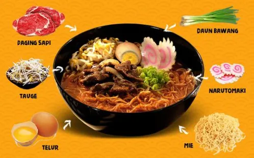 Ilustrasi beef hot ramen