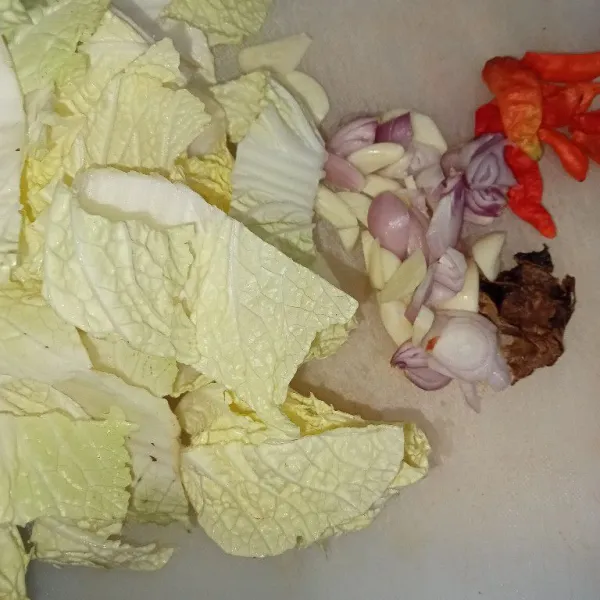 Siapkan sayuran,potong sayuran dan iris bawang,cuci bersih