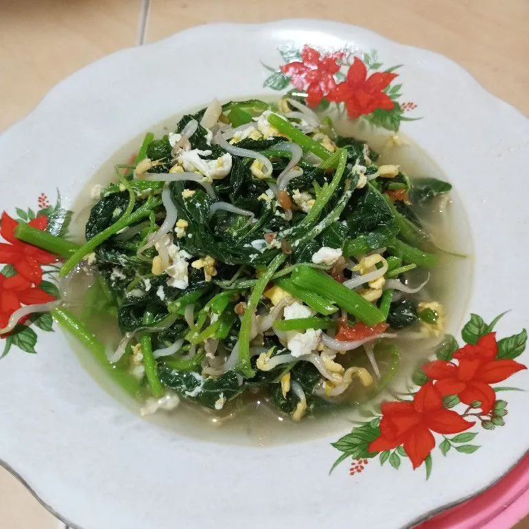 Tumis Sayur Bayam Tauge Telur