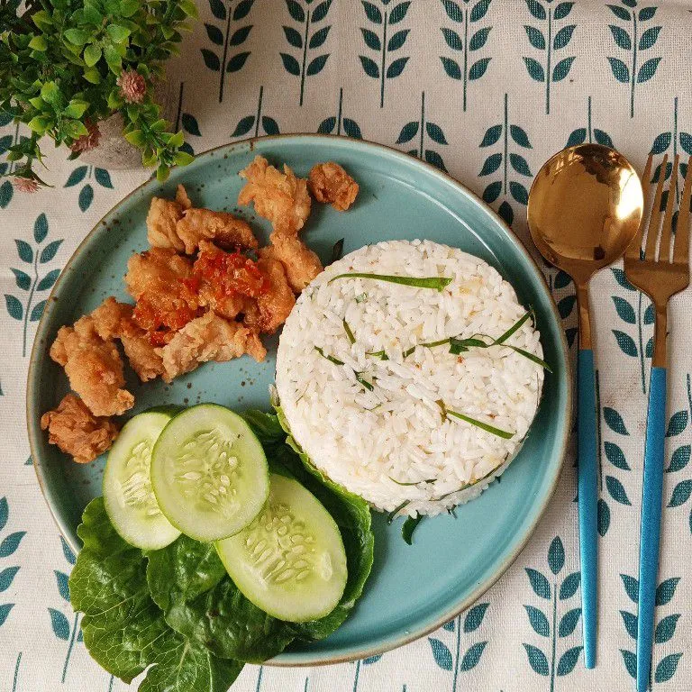 Nasi Daun Jeruk Ayam Crispy Sambal #1Resep1NasiBungkus2024