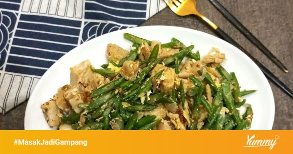 Langkah-langkah memasak orak arik buncis satset dengan bawang putih dan buncis