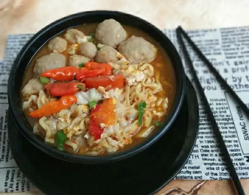 resep mie tek-tek kuah pedas