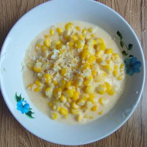 Jagung susu keju Creamy siap disajikan
