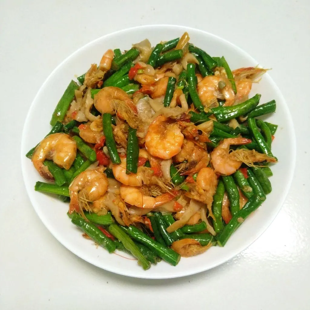 Tumis Kacang Panjang Jamur Udang