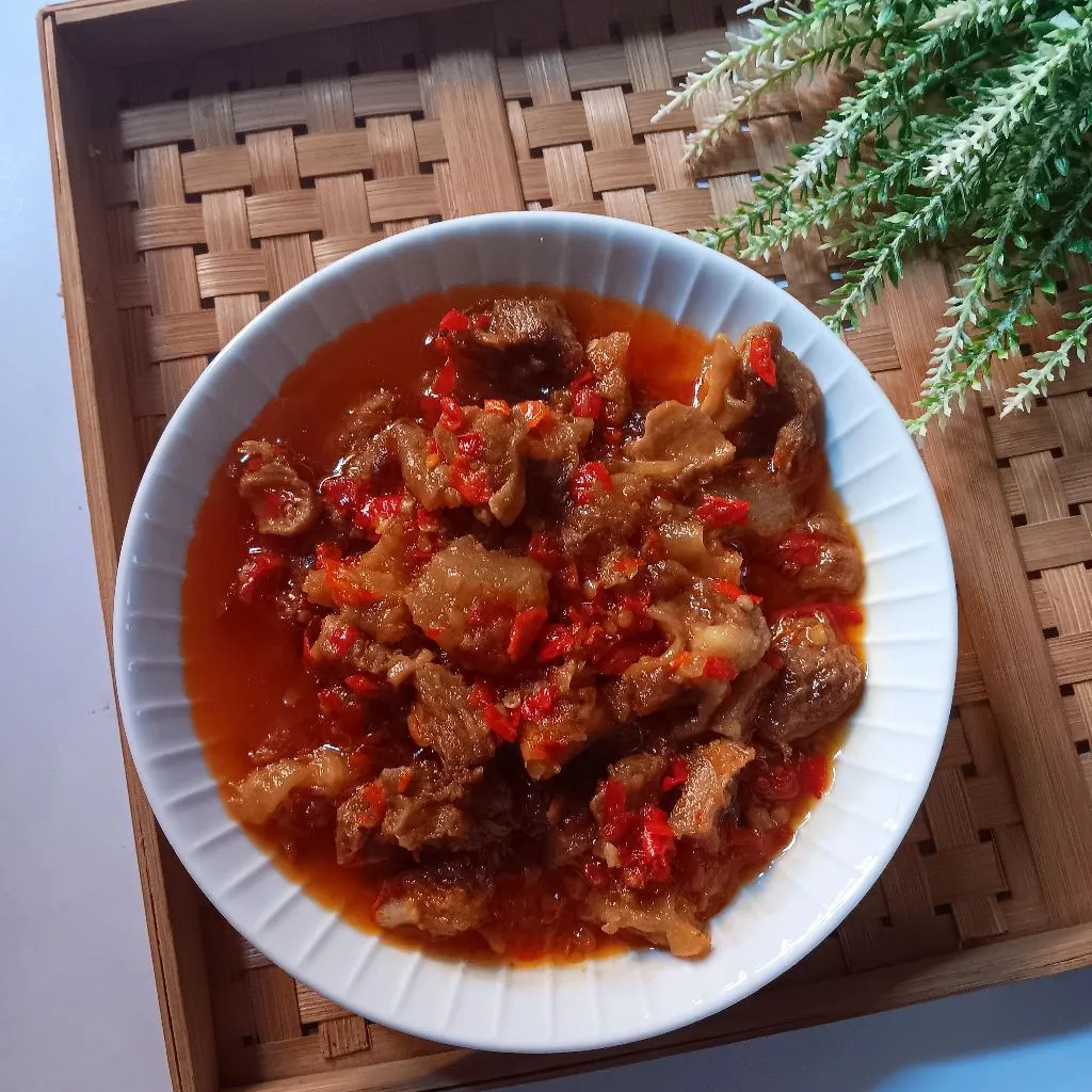 Daging Koyor Masak Nyemek Pedas