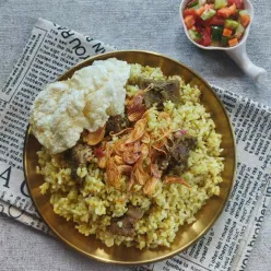 Nasi kebuli daging kambing magicom