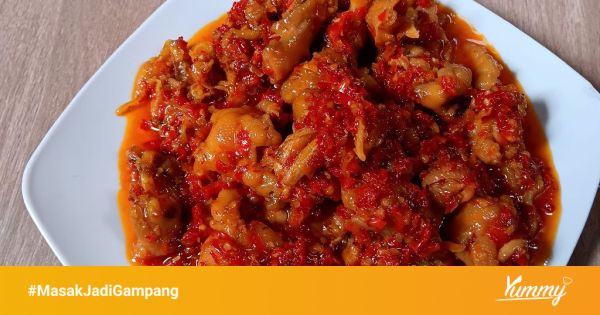 Bahan-bahan ceker pedas sederhana yang siap digunakan