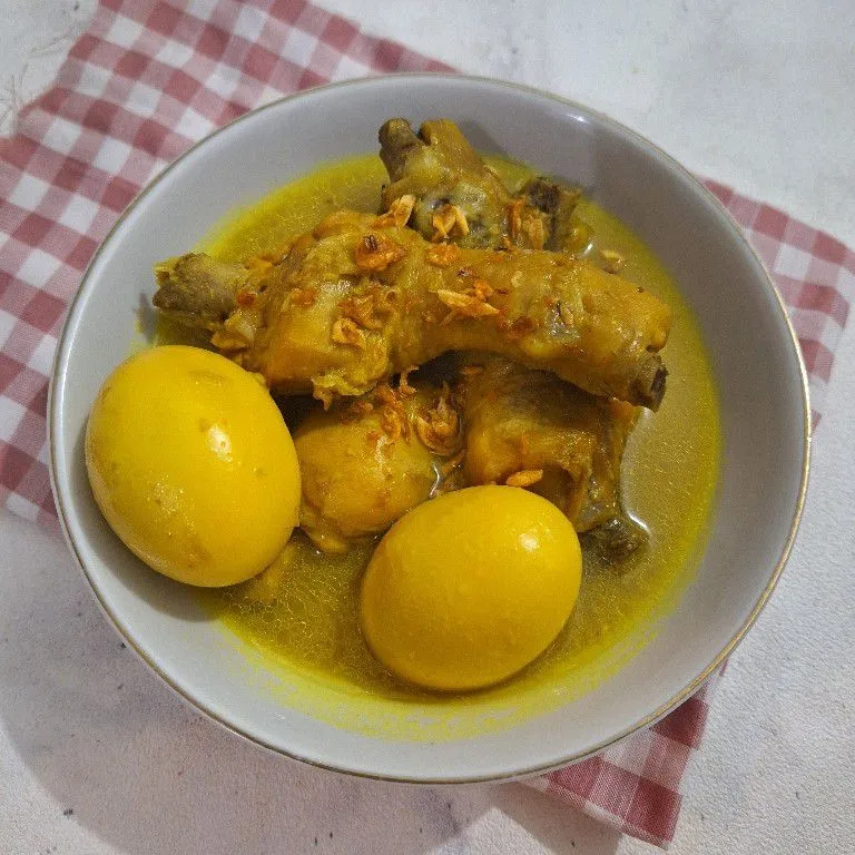 Opor Ayam dan Telur Tanpa Santan