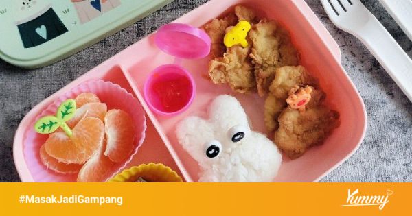 Ayam Pop Kids Friendly yang siap disajikan sebagai bekal makan siang