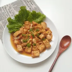 Tahu telur saus tiram