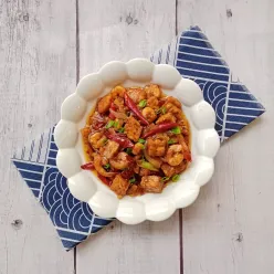 Tumis Udang Tempe Saos Tiram