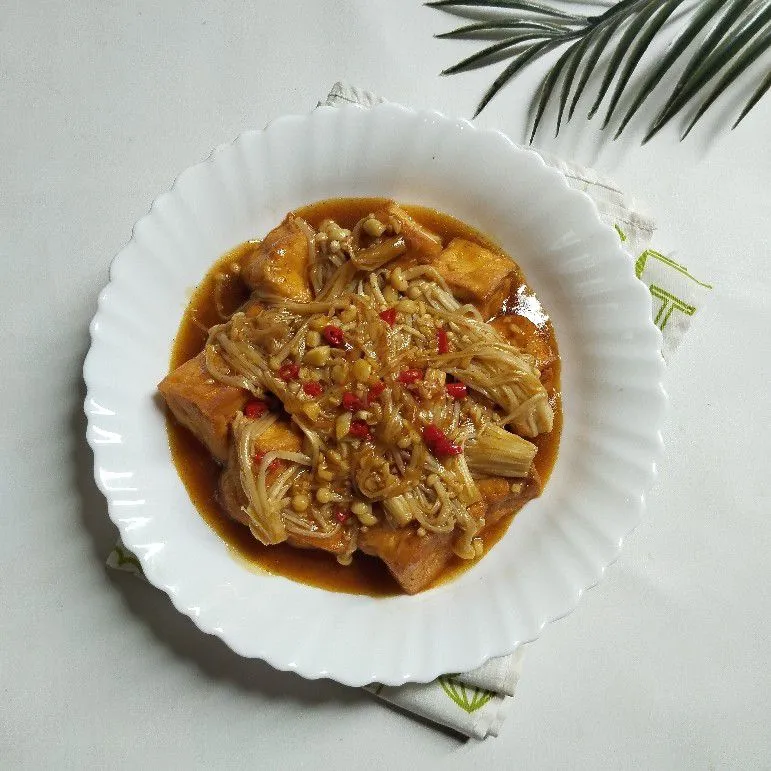 Jamur enoki tahu saos tiram