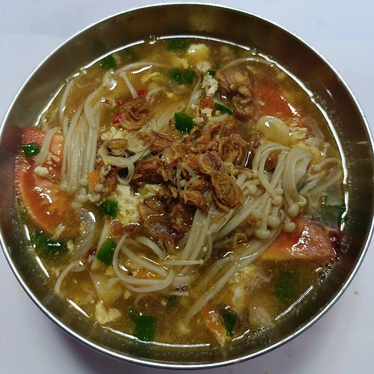 Telur Jamur Enoki Kuah Asam Manis