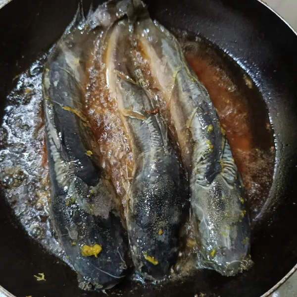 Goreng lele sampai matang, lebih enak digoreng sampai garing. Siap disajikan bersama sambal dan lalapan kesukaan.