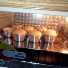Kemudian panggang selama 35 menit api atas bawah hingga matang sempurna (sesuaikan oven masing-masing)
