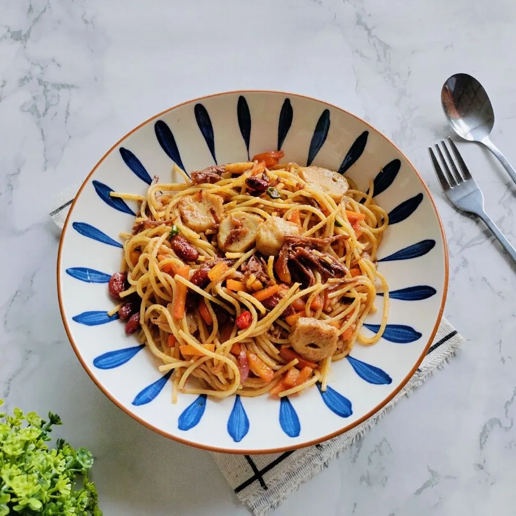 Spaghetti Rendang Resep Spaghetti Sambal Rendang Sederhana Rumahan di Yummy App