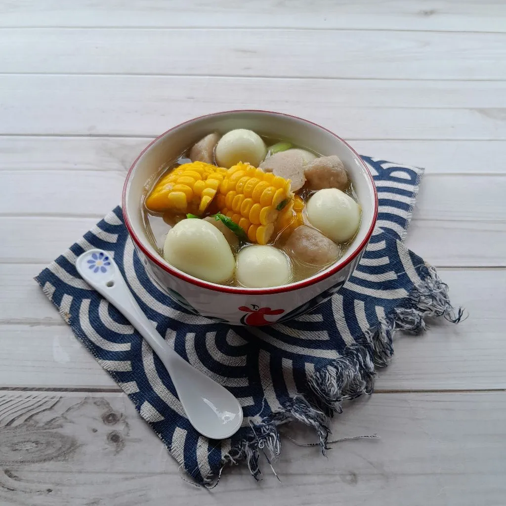 Sop Jagung Bakso Telur Puyuh