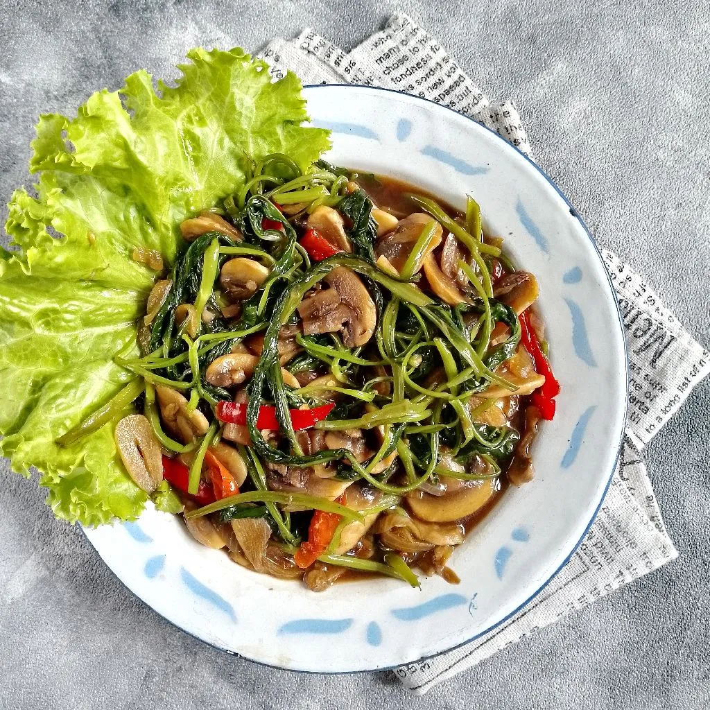 Kangkung Jamur Kancing Saus Tiram
