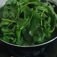 Masukkan bayam, aduk rata. Lalu, bumbui dengan kaldu ayam bubuk atau garam. Masak hingga bayam matang.