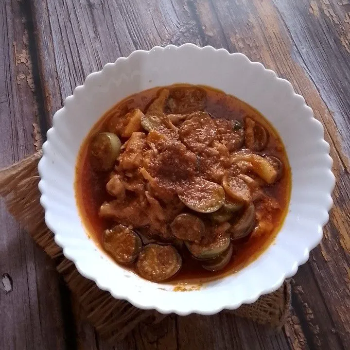 Sambal terong bulat mix jamur tiram