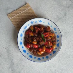 Tumis Kikil Kulit Melinjo Pedas
