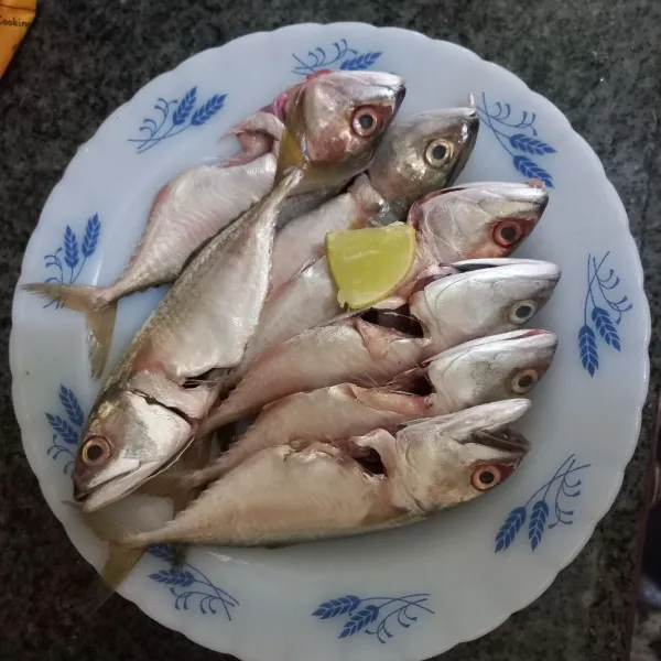 Bersihkan sisik, isi kepala dan isi perut ikan kembung.
