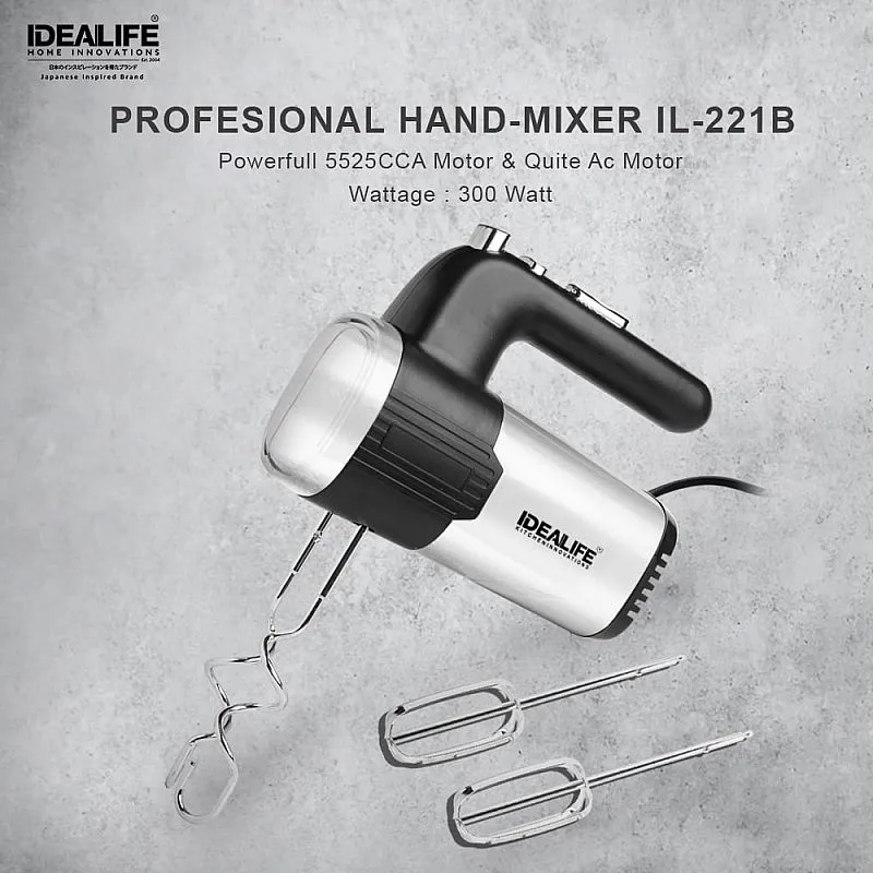 IDEALIFE Professional Hand Mixer (Mixer Tangan)Multi Speed IL 221B