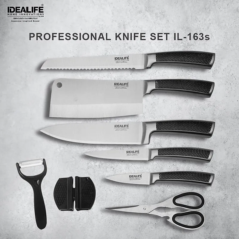 IDEALIFE Professional Knife Set (Perlengkapan Pisau Dapur) IL 163s