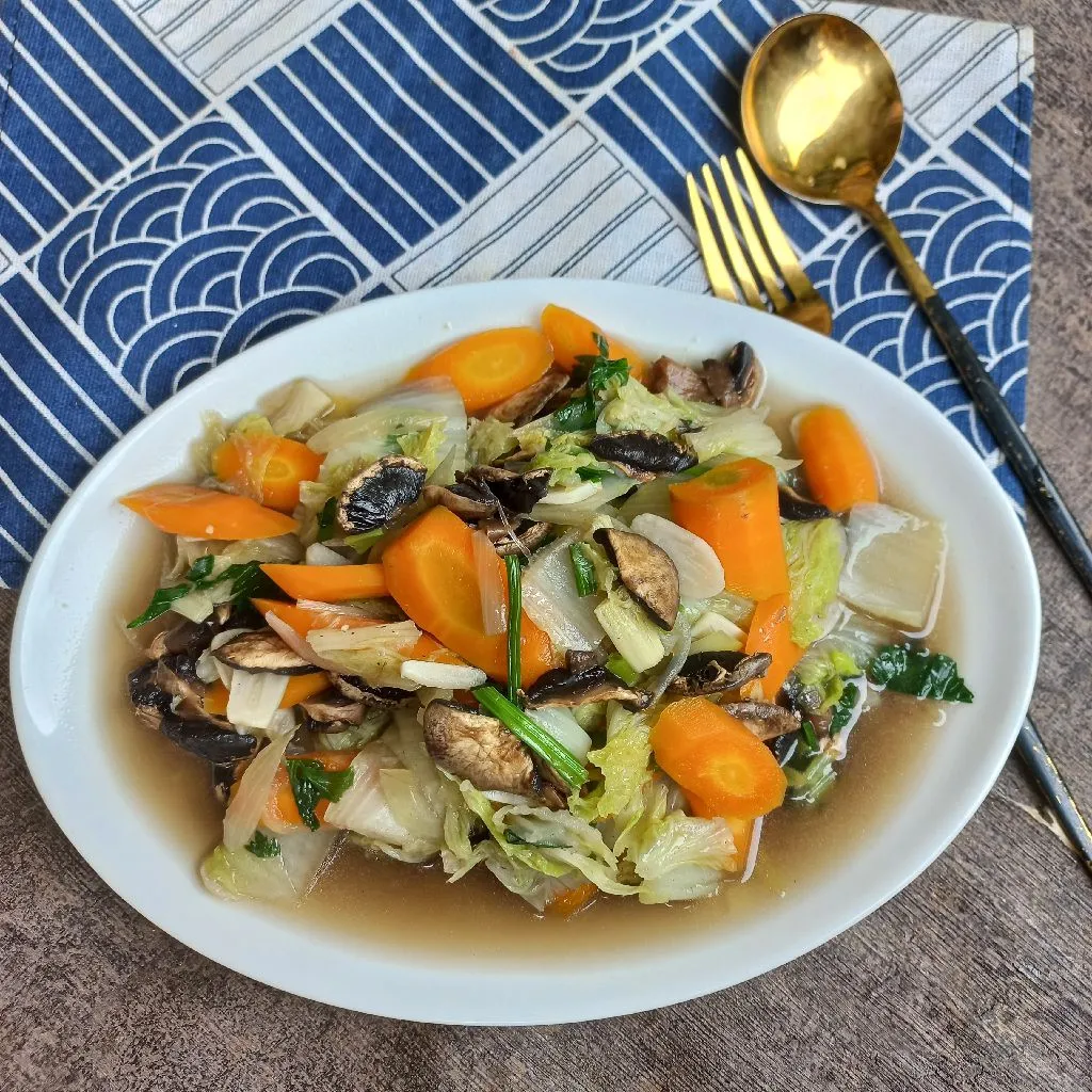 Tumis Sawi Jamur Champignon