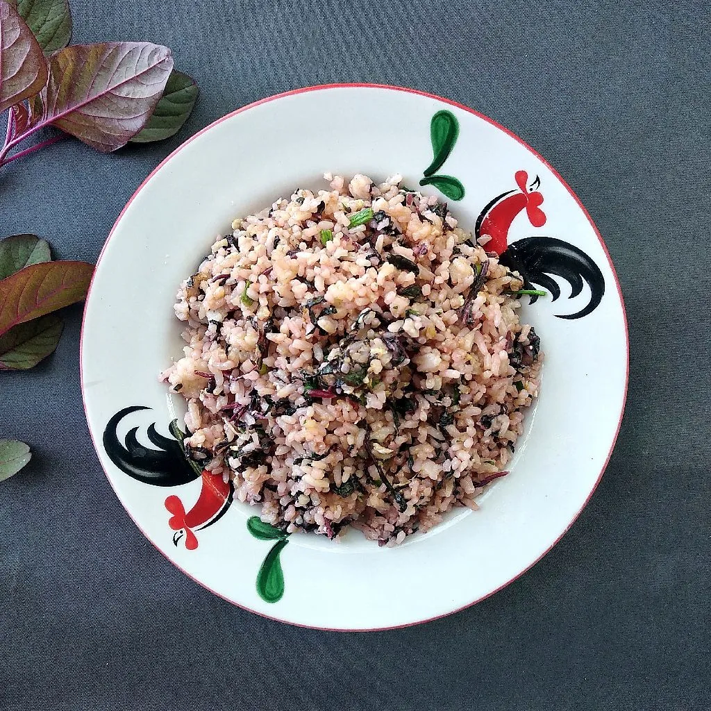 Nasi Goreng Bayam Merah (MPASI)